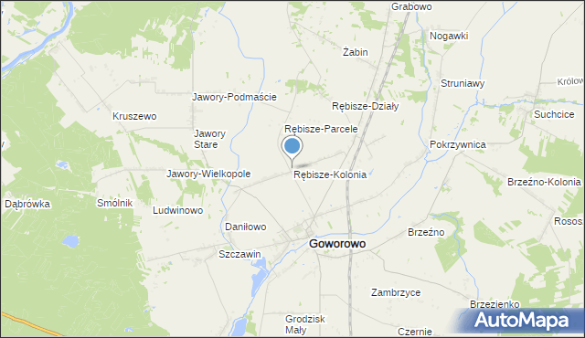 mapa Rębisze-Kolonia, Rębisze-Kolonia na mapie Targeo