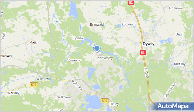 mapa Redykajny, Redykajny na mapie Targeo