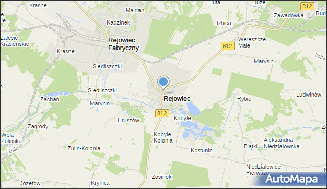 mapa Rejowiec, Rejowiec powiat chełmski na mapie Targeo