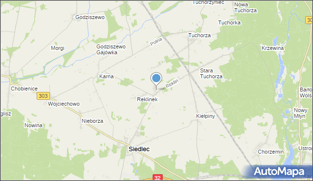 mapa Reklin, Reklin na mapie Targeo