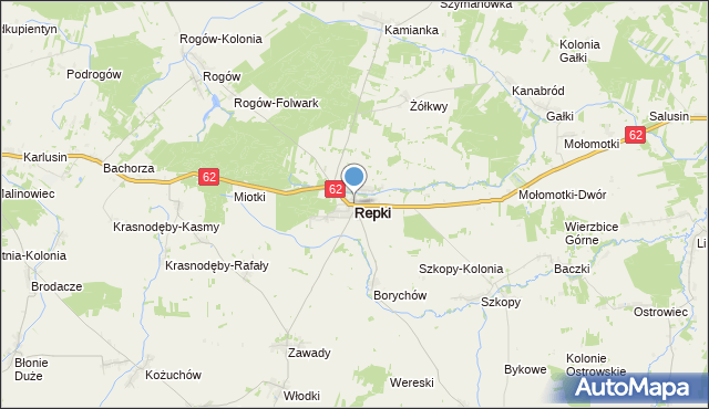 mapa Repki, Repki powiat sokołowski na mapie Targeo