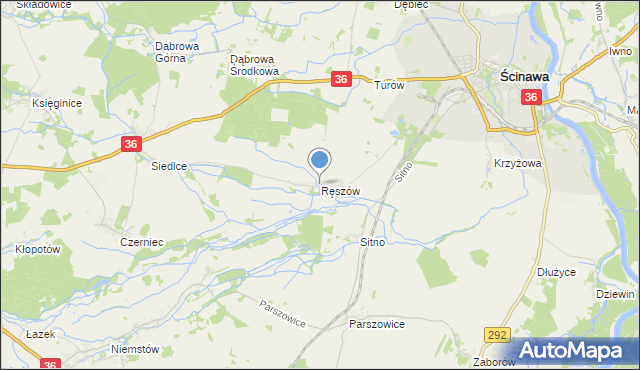 mapa Ręszów, Ręszów na mapie Targeo