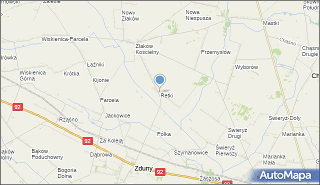 mapa Retki, Retki na mapie Targeo