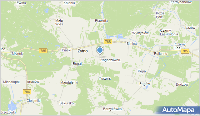 mapa Rogaczówek, Rogaczówek na mapie Targeo