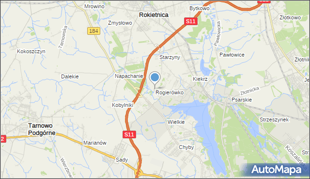 mapa Rogierówko, Rogierówko na mapie Targeo