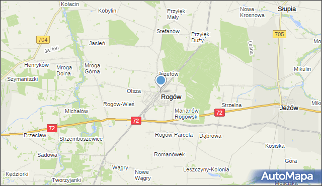 mapa Rogów, Rogów powiat brzeziński na mapie Targeo