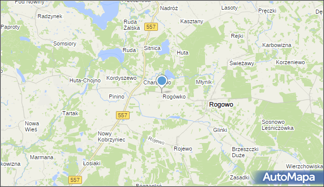 mapa Rogówko, Rogówko gmina Rogowo na mapie Targeo