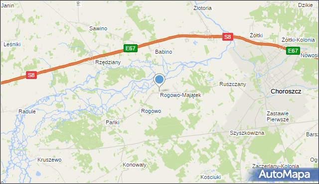 mapa Rogowo-Majątek, Rogowo-Majątek na mapie Targeo