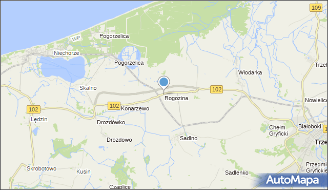 mapa Rogozina, Rogozina na mapie Targeo