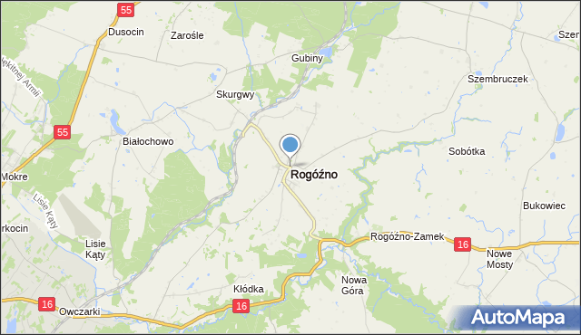 mapa Rogóźno, Rogóźno powiat grudziądzki na mapie Targeo