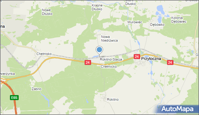 mapa Rokitno-Stacja, Rokitno-Stacja na mapie Targeo