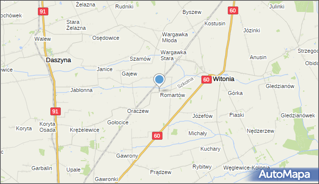 mapa Romartów, Romartów na mapie Targeo