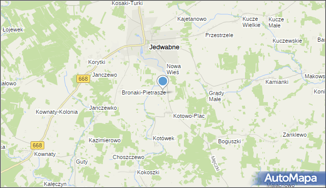 mapa Rostki, Rostki gmina Jedwabne na mapie Targeo
