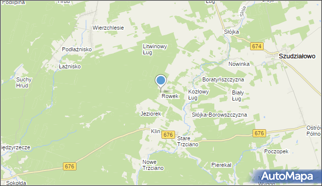 mapa Rowek, Rowek na mapie Targeo