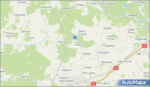 mapa Rówki, Rówki na mapie Targeo