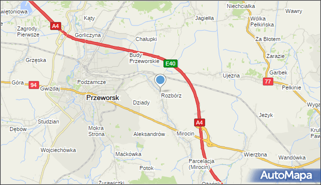 mapa Rozbórz, Rozbórz na mapie Targeo