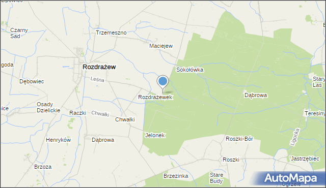 mapa Rozdrażewek, Rozdrażewek gmina Krotoszyn na mapie Targeo