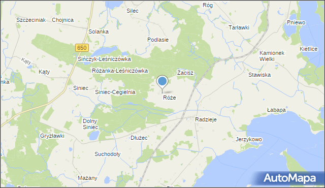 mapa Róże, Róże na mapie Targeo