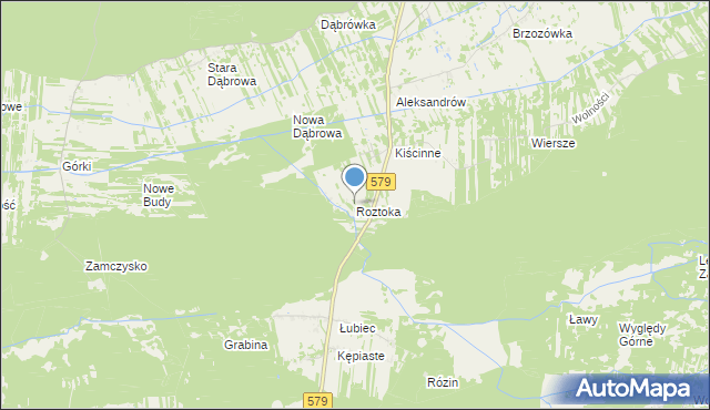 mapa Roztoka, Roztoka gmina Leszno na mapie Targeo