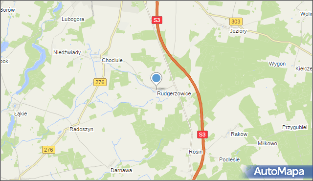 mapa Rudgerzowice, Rudgerzowice na mapie Targeo