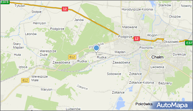 mapa Rudka, Rudka gmina Chełm na mapie Targeo