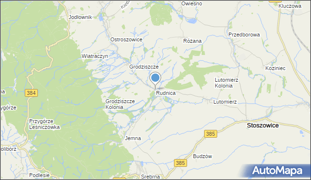 mapa Rudnica, Rudnica gmina Stoszowice na mapie Targeo
