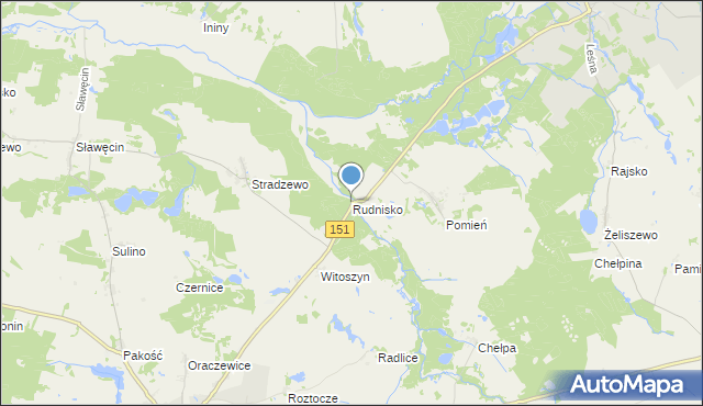 mapa Rudnisko, Rudnisko na mapie Targeo