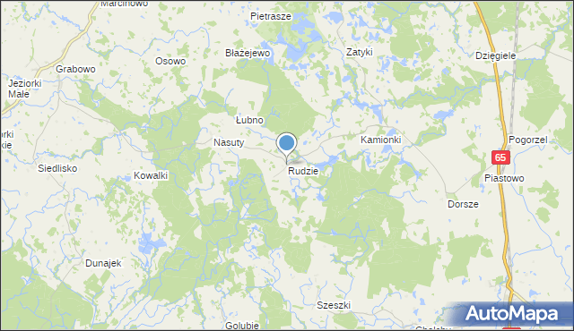 mapa Rudzie, Rudzie na mapie Targeo