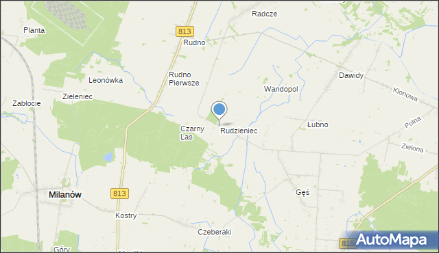 mapa Rudzieniec, Rudzieniec na mapie Targeo