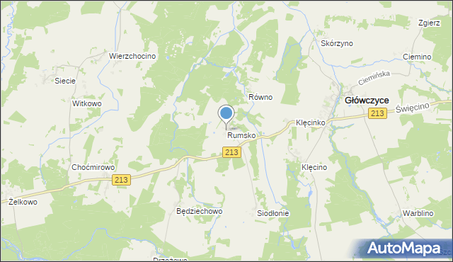 mapa Rumsko, Rumsko na mapie Targeo