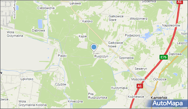 mapa Ruszczyn, Ruszczyn na mapie Targeo