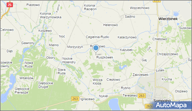 mapa Ruszkówek, Ruszkówek na mapie Targeo