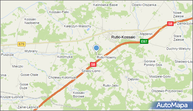 mapa Rutki-Nowiny, Rutki-Nowiny na mapie Targeo