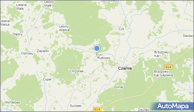 mapa Rutkowo, Rutkowo gmina Czarnia na mapie Targeo