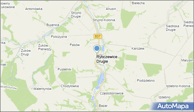 mapa Rybczewice, Rybczewice na mapie Targeo