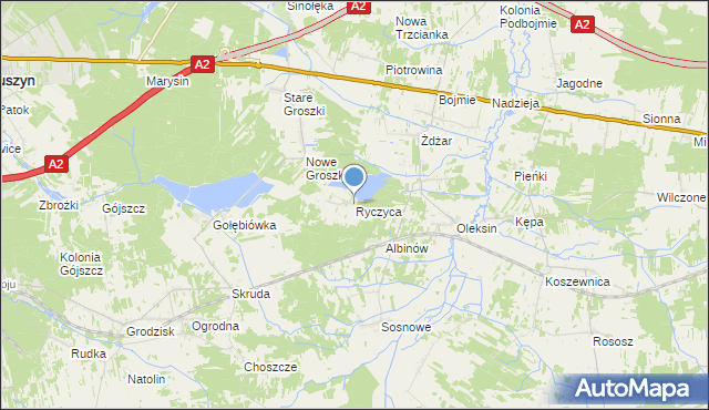 mapa Ryczyca, Ryczyca na mapie Targeo