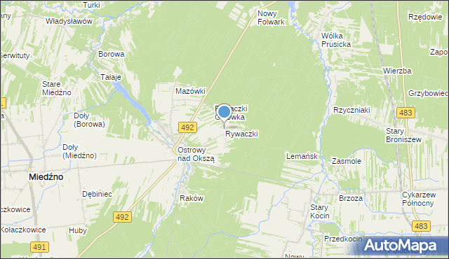 mapa Rywaczki, Rywaczki na mapie Targeo