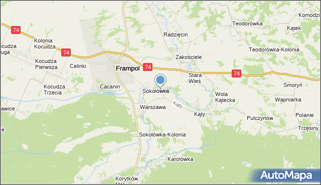 mapa Rzeczyce, Rzeczyce gmina Frampol na mapie Targeo