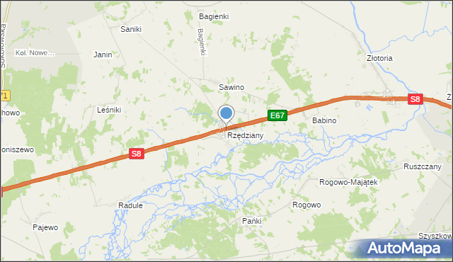 mapa Rzędziany, Rzędziany na mapie Targeo