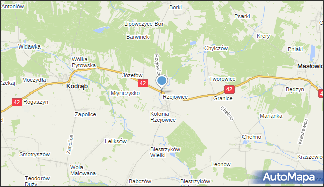 mapa Rzejowice, Rzejowice na mapie Targeo