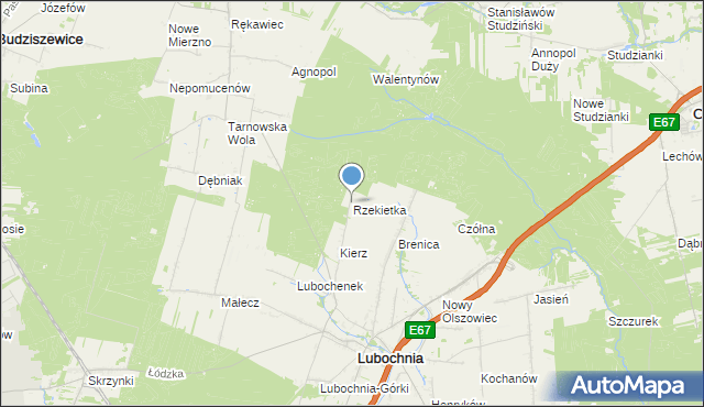 mapa Rzekietka, Rzekietka na mapie Targeo