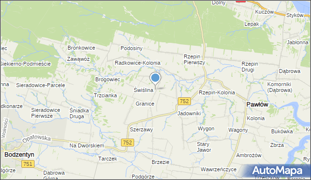 mapa Rzepinek, Rzepinek gmina Pawłów na mapie Targeo