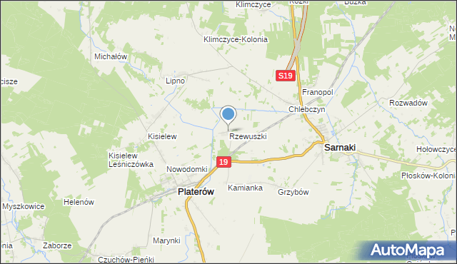 mapa Rzewuszki, Rzewuszki na mapie Targeo