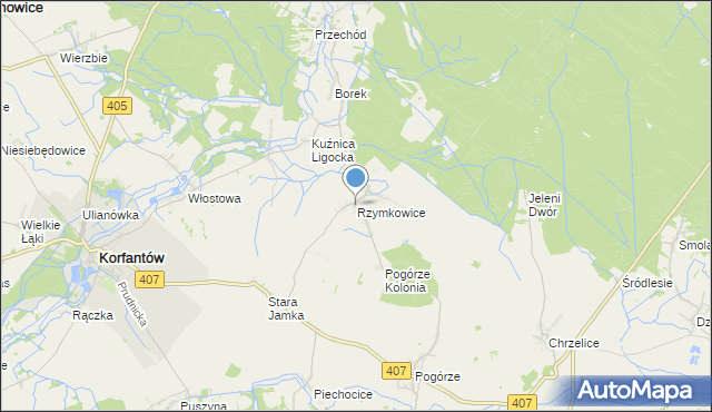 mapa Rzymkowice, Rzymkowice na mapie Targeo