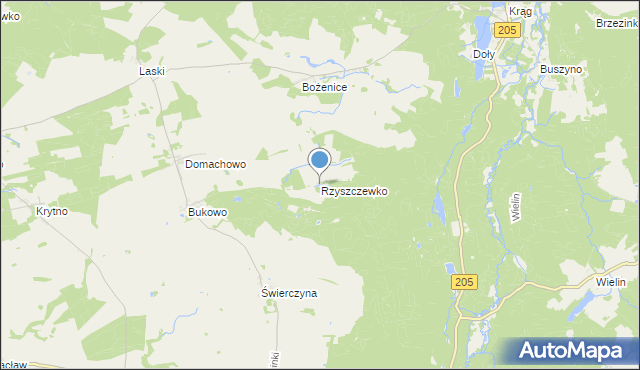 mapa Rzyszczewko, Rzyszczewko gmina Polanów na mapie Targeo