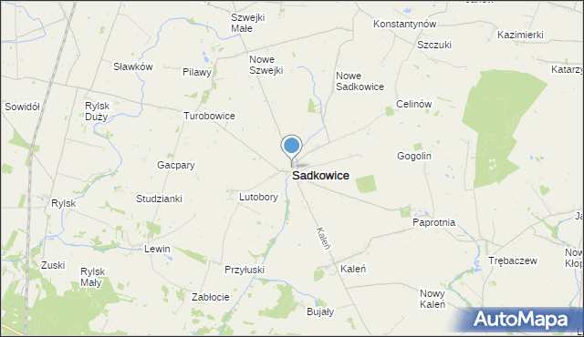 mapa Sadkowice, Sadkowice powiat rawski na mapie Targeo