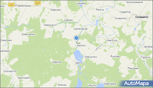 mapa Salinko, Salinko na mapie Targeo