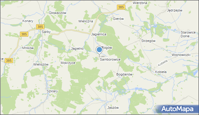 mapa Samborowice, Samborowice gmina Przeworno na mapie Targeo