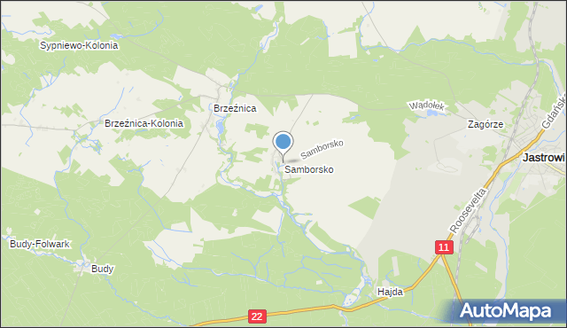 mapa Samborsko, Samborsko na mapie Targeo