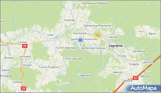 mapa Samsonów-Dudków, Samsonów-Dudków na mapie Targeo